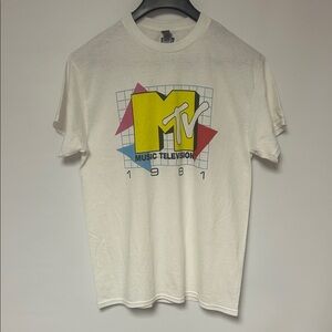 MTV White Tee with Colorful Graphic